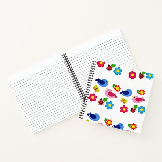 Vögel und Blume Frühjahr Notizblock (Innenseite)