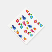 Vögel und Blume Frühjahr Serviette (Ecke)