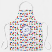 Vögel und Blume Frühjahrsmuster weiß Schürze (Vorderseite)