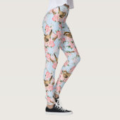 Vögel und Blume. Frühlingsmuster Leggings (Rechts)
