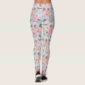 Vögel und Blume. Frühlingsmuster Leggings (Rückseite)