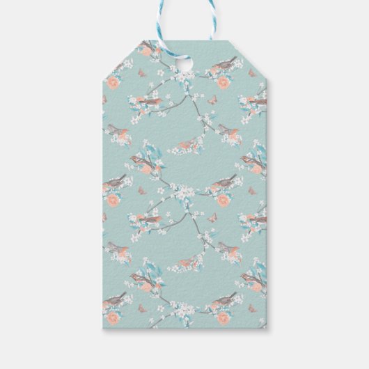 Vögel und Blume Geschenkanhänger (Vorderseite)