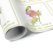 Vogel und Blume Geschenkpapier (Rolleneckpunkt)