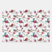 Vögel und Blume Geschenkpapier Set (Vorderseite)