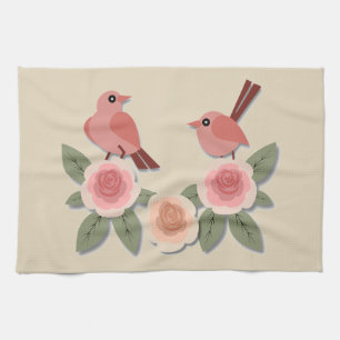 Vögel und Blume Handtuch