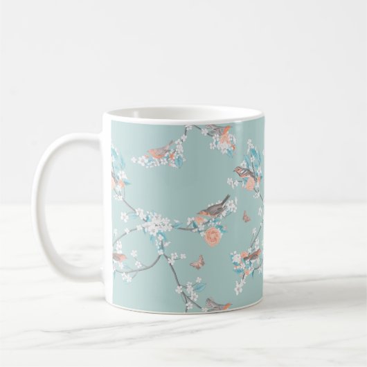 Vögel und Blume Kaffeetasse (Links)