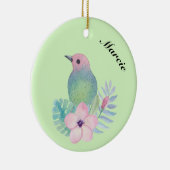 Vogel und Blume Keramik Ornament (Rechts)
