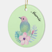 Vogel und Blume Keramik Ornament (Links)