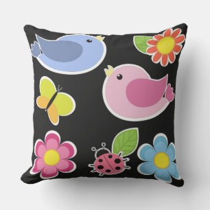 VÖGEL UND BLUME KISSEN FÜR DRAUßEN