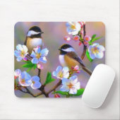 Vögel und Blume, Kunstwerke Mousepad (Mit Mouse)