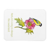 Vogel und Blume Magnet (Horizontal)
