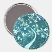 Vögel und Blume Magnet (Vorderseite/Rückseite)