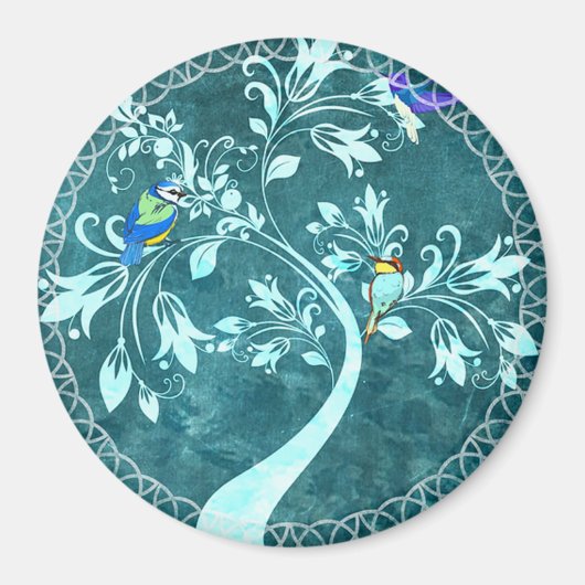 Vögel und Blume Magnet (Vorne)
