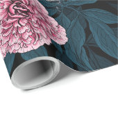 Vögel und Blume mit rosa Birnen und Blätter Geschenkpapier (Rolleneckpunkt)