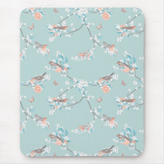 Vögel und Blume Mousepad (Vorne)