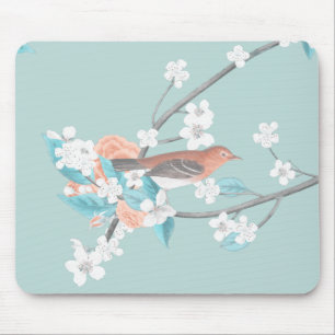 Vögel und Blume Mousepad