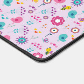 Vögel und Blume Muster Ihr Name Schreibtischunterlage (Ecke)