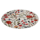 Vögel und Blume: Nahtlose Blumenmuster Schneidebrett (Ecke)