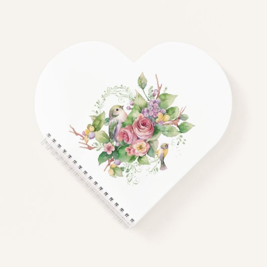 Vogel und Blume Notizblock (Vorderseite)