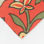 Vogel und Blume Persisches Blaues Muster Fleecedecke (Ecke)