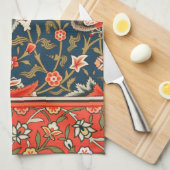 Vogel und Blume Persisches Blaues Muster Geschirrtuch (Viertel Falte)