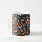 Vogel und Blume Persisches Blaues Muster Kaffeetasse (Vorderseite Links)