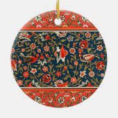 Vogel und Blume Persisches Blaues Muster Keramik Ornament (Hinten)