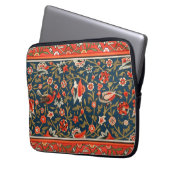 Vogel und Blume Persisches Blaues Muster Laptopschutzhülle (Vorderseite Links)