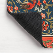 Vogel und Blume Persisches Blaues Muster Mousepad (Ecke)