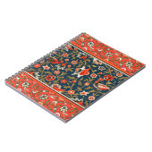 Vogel und Blume Persisches Blaues Muster Notizblock (Linke Seite)