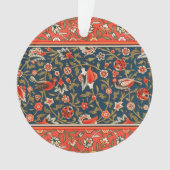 Vogel und Blume Persisches Blaues Muster Ornament (Vorderseite)