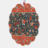 Vogel und Blume Persisches Blaues Muster Ornament Karte (Links)