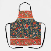 Vogel und Blume Persisches Blaues Muster Schürze (Vorderseite)