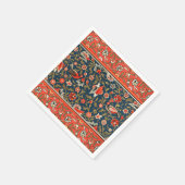 Vogel und Blume Persisches Blaues Muster Serviette (Ecke)
