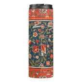 Vogel und Blume Persisches Blaues Muster Thermosbecher (Rückseite)