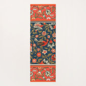 Vogel und Blume Persisches Blaues Muster Yogamatte (Rückseite)