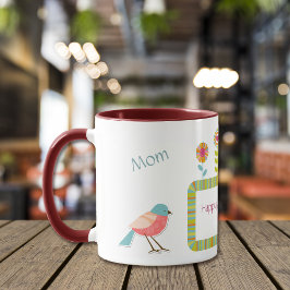Vögel und Blume Personalisierte Mama Tasse