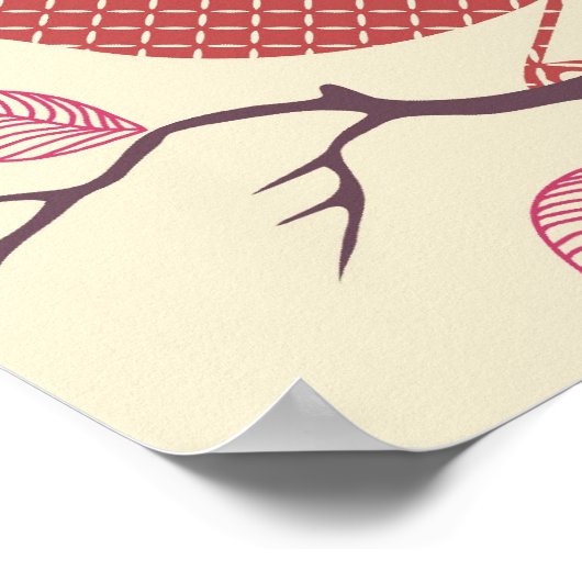 Vogel- und Blume-Poster Poster (Ecke)