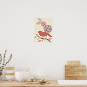 Vogel- und Blume-Poster Poster (Küche)