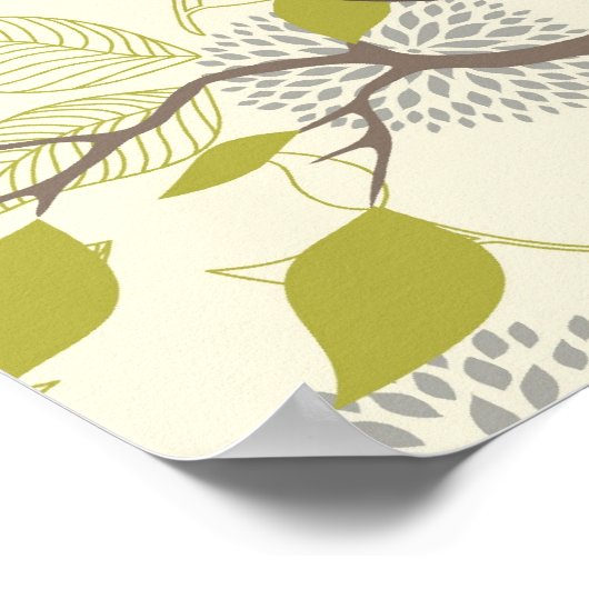 Vogel- und Blume-Poster Poster (Ecke)