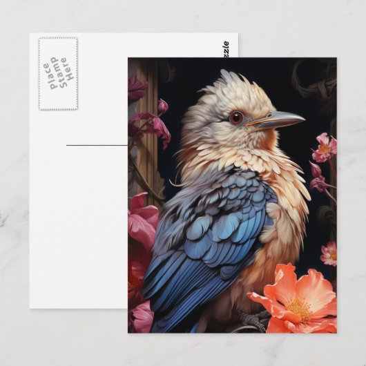 Vögel und Blume Postkarte (Vorne/Hinten)