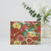 Vögel und Blume Postkarte (Stehend Vorderseite)