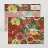 Vögel und Blume Postkarte (Vorne/Hinten)