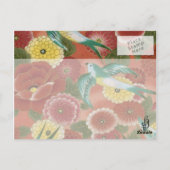 Vögel und Blume Postkarte (Rückseite)