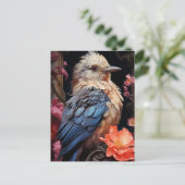 Vögel und Blume Postkarte (Stehend Vorderseite)