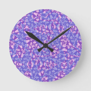 Vögel und Blume Runde Wanduhr