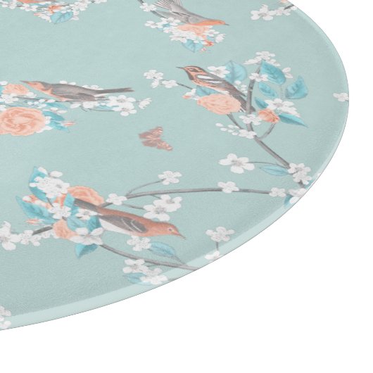 Vögel und Blume Schneidebrett (Ecke)