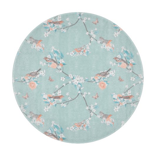 Vögel und Blume Schneidebrett (Vorderseite)