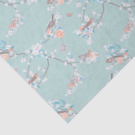 Vögel und Blume Seidenpapier (Ausschnitt)