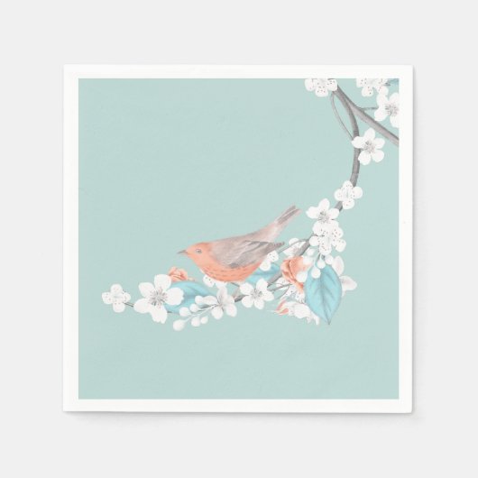 Vögel und Blume Serviette (Vorderseite)